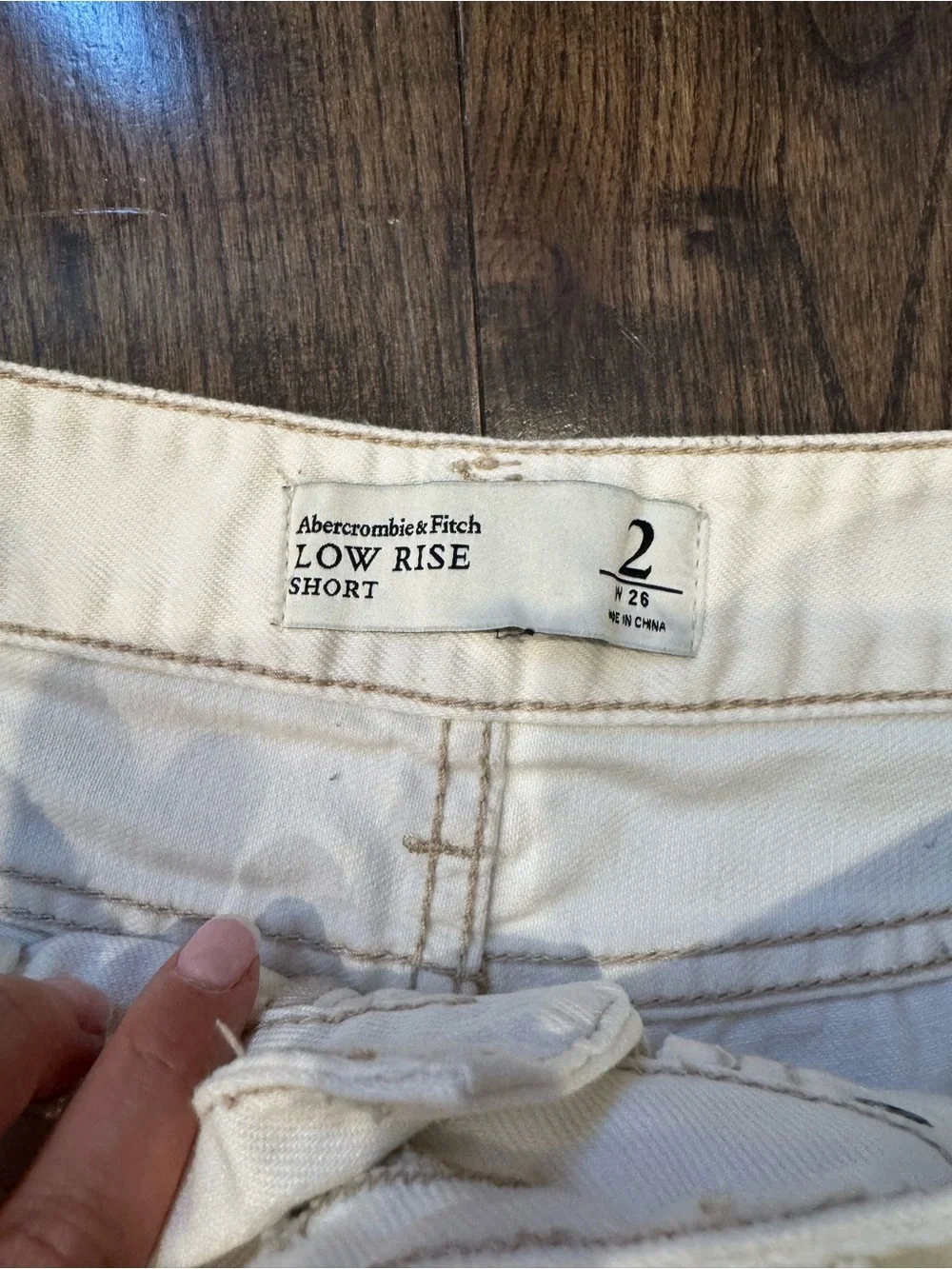 Abercrombie and fitch White Distressed Denim Shorts